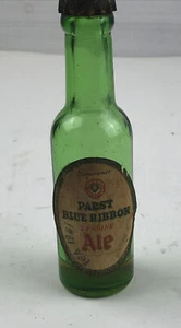 Vintage Souvenir Miniature Bottle Pabst Blue Ribbon Ale Beer Green Glass - Picture 1 of 8