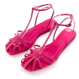 Sandalias Max Mara Flora PV cuero rosa barra en T talla 37 - Imagen 1 de 12