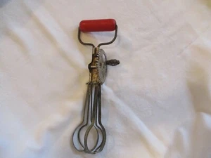 Vintage A&J High Speed  Egg Beater Hand Mixer Wood Handle USA - Picture 1 of 9
