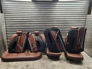BMW 5 SERIES SEAT & DOOR CARD SET COMPLETE IN BROWN LEATHER F10 2010 - 2016 - Picture 1 of 24