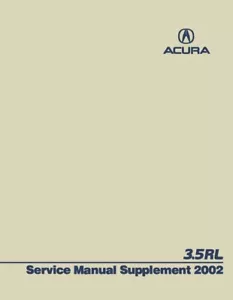 2002 Acura 3.5RL Shop Service Repair Manual Supplement - Picture 1 of 1