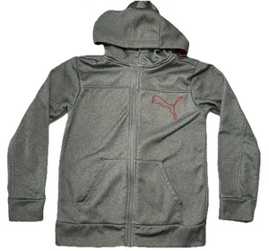 Puma Youth Full Zip Track Jacket Sweater Gray Medium 10/12 Puma Forever Faster - Picture 1 of 13