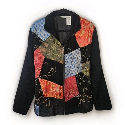 Chaqueta De Colección Usable Arte Para Usar Grande Retazos Bohemio Artístico Abrigo Ligero Foto 1 de 4
