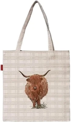 Signare Flat Tote Bag - Highland Cow - Image 1 of 4