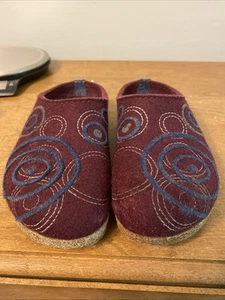 Haflinger Women's Wool Slip-On Clogs Red Size 36 (5.5-6US)Comfort Shoe - Picture 1 of 5