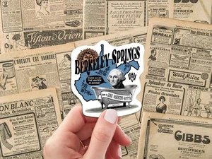 Berkeley Springs Travel Luggage Sticker, George Washington's Bathtub, Retro - Picture 1 of 4