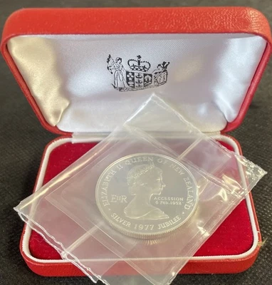 MONEDA DE PLATA .925 NUEVA ZELANDA PROOF-1977 $1 WAITANGI DÍA 6 DE FEBRERO (SC1125-237) Foto 1 de 4