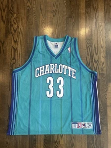 Vintage ALONZO MOURNING #33 Charlotte Hornets Authentic Champion Jersey Size 56 - Picture 1 of 6