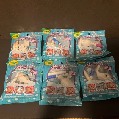 Crayola Scribble Scrubbie Ocean Pets Set 6 Ballena Delfín Tiburón Tortuga Pez Octo Foto 1 de 4