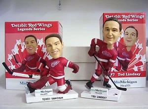 Terry Sawchuk + Ted Lindsay Detroit Red Wings GL LOONS Bobble Bobblehead SGA Lot - Picture 1 of 1