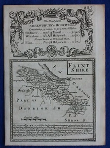 FLINTSHIRE, WALES original antique map from 'Britannia Depicta', Bowen 1759 - Picture 1 of 2