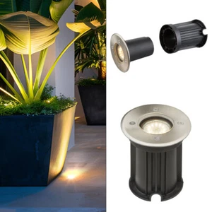 Boden Einbau Spot Edelstahl Garten Weg Einfahrt Lampe Glas Außen Strahler IP65 - Bild 1 von 12