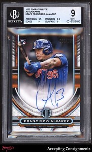 2023 Topps Tribute Autographs Francisco Alvarez Rookie BGS 9 MINT RC AUTO 60/199