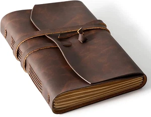 Leather Journal Notebooks for Work, A5 Size Diary, 6X8.1 Inch, Genuine Leather J - Picture 1 of 12