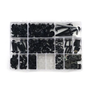 Motorcycle Sportbike Fairing Body Kit Bolts Fastener Clips Screws Black - Picture 1 of 2
