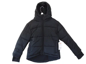 NEW! ThereAbouts Black Hooded Jacket Kids Size XS - 6-7 Puffer Jacket - Picture 1 of 11