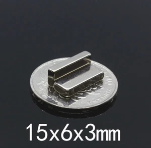 10Pcs 15x6x3mm Neodymium Magnet N35 NdFeB Round Super Powerful Permanent NNN - Imagen 1 de 2