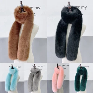 Winter Women Luxury Faux Thick Fur Fluffy long Ladies Scarf Neck Warmer Wrap - Picture 1 of 24