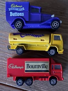 Vintage Majorette Cadbury’s-themed Trucks Bundle: Bourneville, Caramel & Buttons - Picture 1 of 6