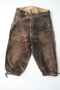 60er Säckler Lederhose dickes schweres Hirsch/Elchleder für Jagd Kniebund Gr.48 - Bild 1 von 8