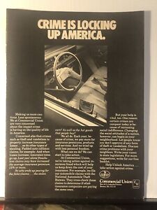 1978 Commercial Union Assurance Companies Ad Crime is Locking Up Stearing Wheel