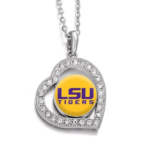 Special LSU Tigers Womens Sterling Silver Link Chain Necklace With Pendant D19 Cover
