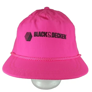 Vintage Black & Decker Snapback Hat Pink Rope Cap NOS 80s 90s - Picture 1 of 6
