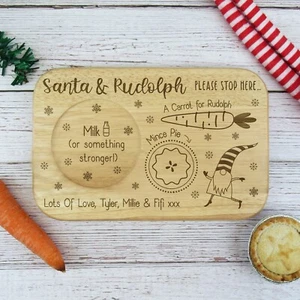 Personalisierte Santa & Rudolph Please Stop Here Heiligabend Tee & Kekstafel - Bild 1 von 17