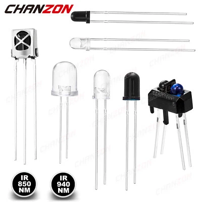 TCRT5000 VS1838B 3mm IR Infrared LED Receiver Emitter Light Emitting Diode F3 F5 - Image 1 of 4