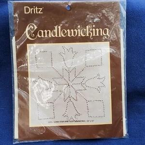 Dritz Candlewicking Embroidery Kit Lone Star and Tulip Geometric NIP 12X12 - Picture 1 of 5