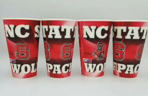 NC STATE WOLFPACK Officially Licensed Collegiate 16oz Spirit Travel Cup 4 Pack!! Cover