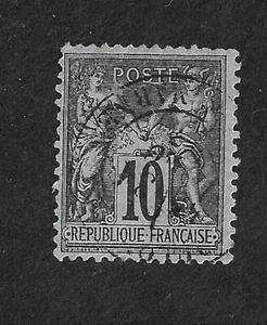 FRANCE 1877 "SAGE" type 2 - 10 Cents Black on Lavender - SG 255 Fine used - Picture 1 of 2