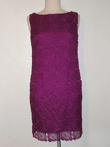 $325 New Sz. 6 Laundry By Shelli Segal Sleeveless Fuchsia Lace Shift Dress - Picture 1 of 5