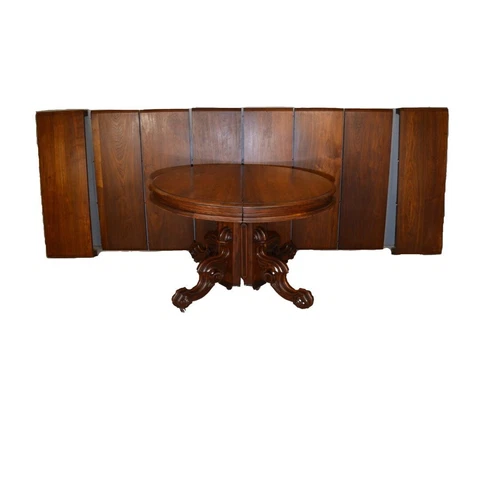 Antique Dining Table, Victorian Round Walnut Banquet Table - 14 feet! #21607 Cover