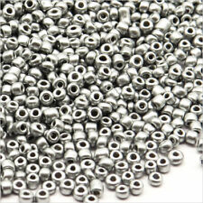 Perles de Rocailles en verre Opaque 2mm Argenté 20g Environ 1600 pcs