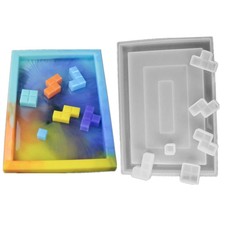 Casting Silicone Tray Resin Molds Decor Home Russian Tetris Handcraft DIY Game
