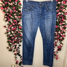7 for all mankind Medium Wash Blue The Straight Men's Jeans Casual Denim 36x33