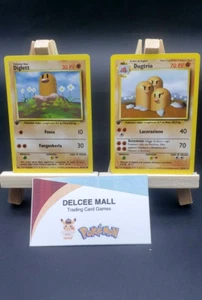 Italian Pokemon TCG 1st Edition Diglett #47 & Dugtrio #19 Base Set Non-Holo RARE - Picture 1 of 2