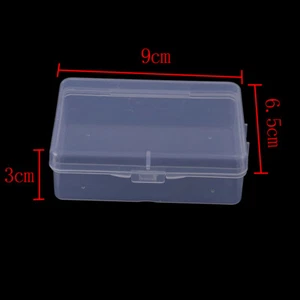 Scatola portaoggetti in plastica trasparente da 9 cm * 6,5 cm * 3 cm quadra CR - Foto 1 di 12