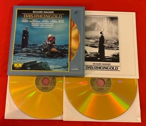Cofanetto Wagner Das Rheingold Karajan Pal 1990 Libretto Condizione 2X Laserdisc - Picture 1 of 12