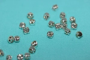 Rhinestone Montee Beads, Flat Round, Platinum, Crystal, 3x2.5mm, Hole: 0.5mm; - Picture 1 of 4