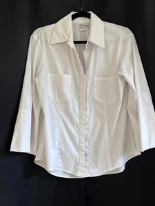 Finley Joey weiße Popeline Button-Down Bluse mit taillierter Form Medium - Bild 1 von 11