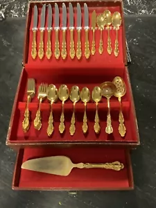Cubiertos Oneida 1881 Rogers Gold Electroplate 39 piezas!!!!+ caja vintage!!!! - Imagen 1 de 24