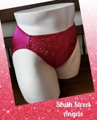 DE COLECCIÓN OLGA 20080 ROJO FRAMBUESA ENCAJE TEXTURAS CORTE ALTO BRAGAS BREVES GRANDES Foto 1 de 4