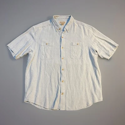 Duluth Trading Men’s XL Button Up Shirt Cotton Hemp Blend Short Sleeve Workwear - Image 1 of 3