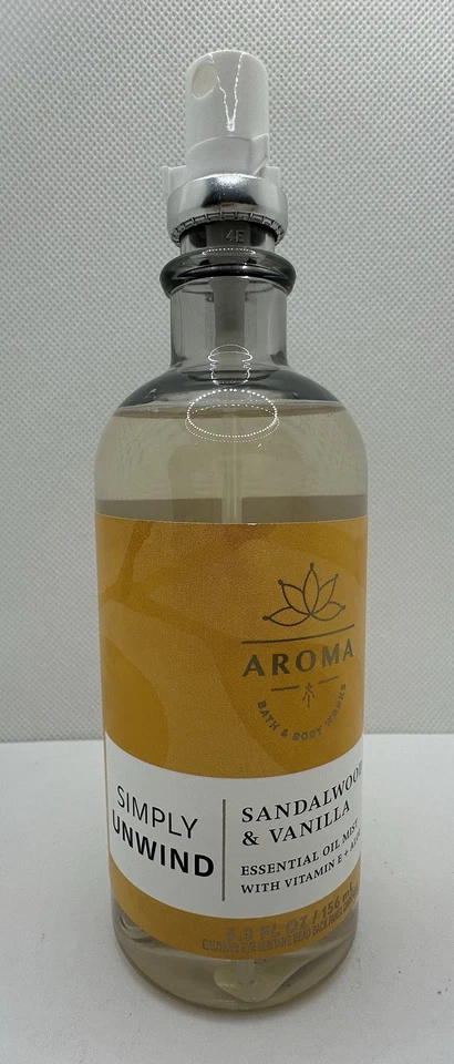 Bath & Body Works Aroma Simply Unwind сандаловое дерево и ваниль основной туман 5,3 унц - Изображение 1 из 1