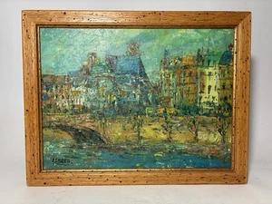 Vintage Impasto Oil Painting Italian Canal Scene - Signed Egroeg 1976 - Italy - Picture 1 of 11