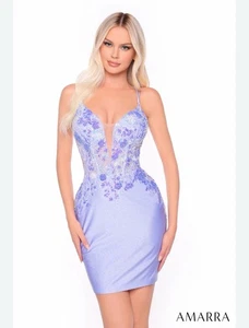 Amarra Lavender Sequin Homecoming Dress Sz 6 - Picture 1 of 4