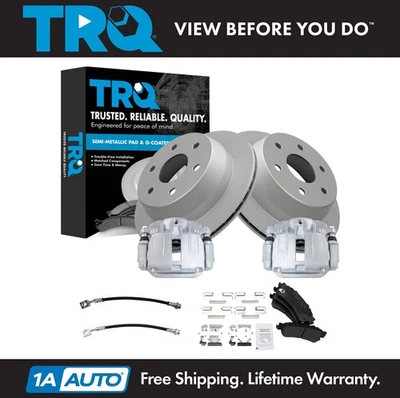 TRQ Brake Pad & Rotor Kit Semi-Metallic Fits 2000-2001 Chevrolet Tahoe GMC Yukon - Image 1 of 4
