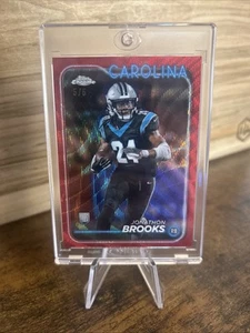 Jonathon Brooks 2024 Topps Chrome Red Wave #/5 RC Rookie Carolina Panthers - Bild 1 von 6